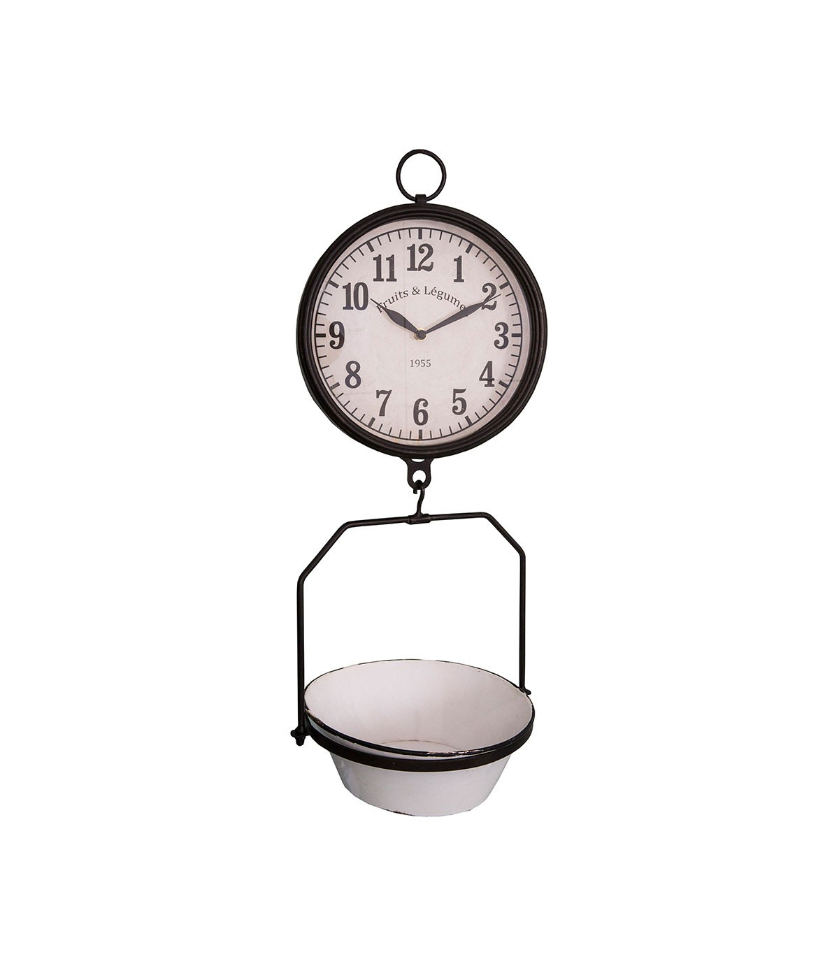 Clock with "Fruits and Vegetables" tray