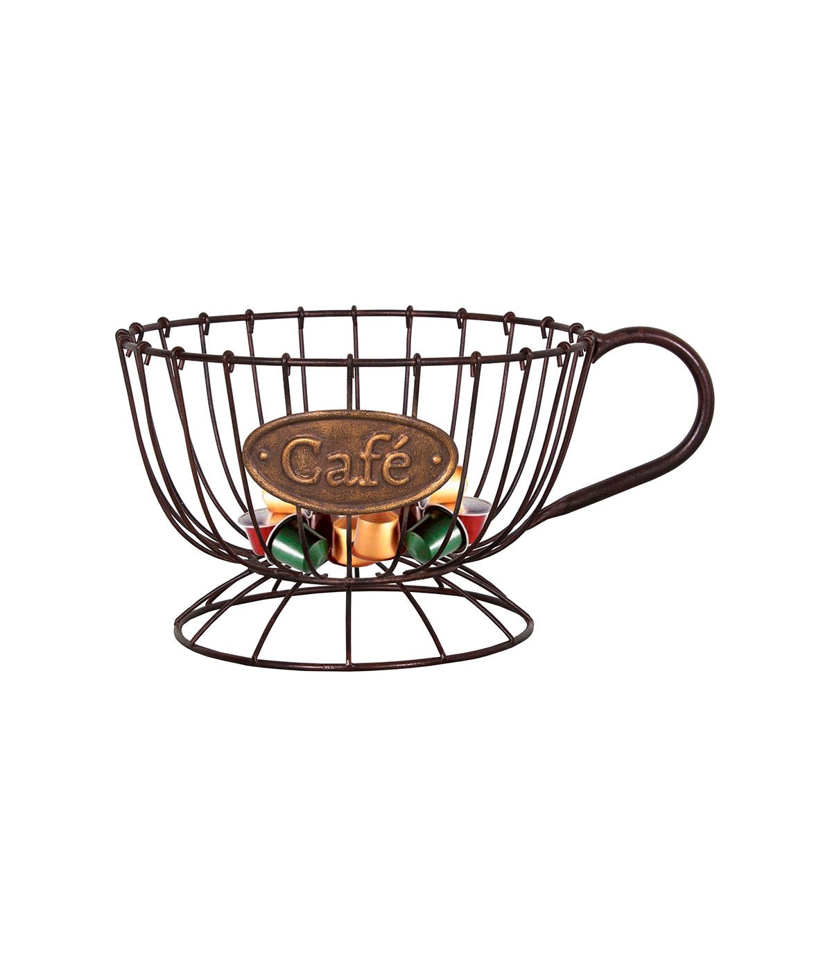 Cup-shaped coffee capsule holder