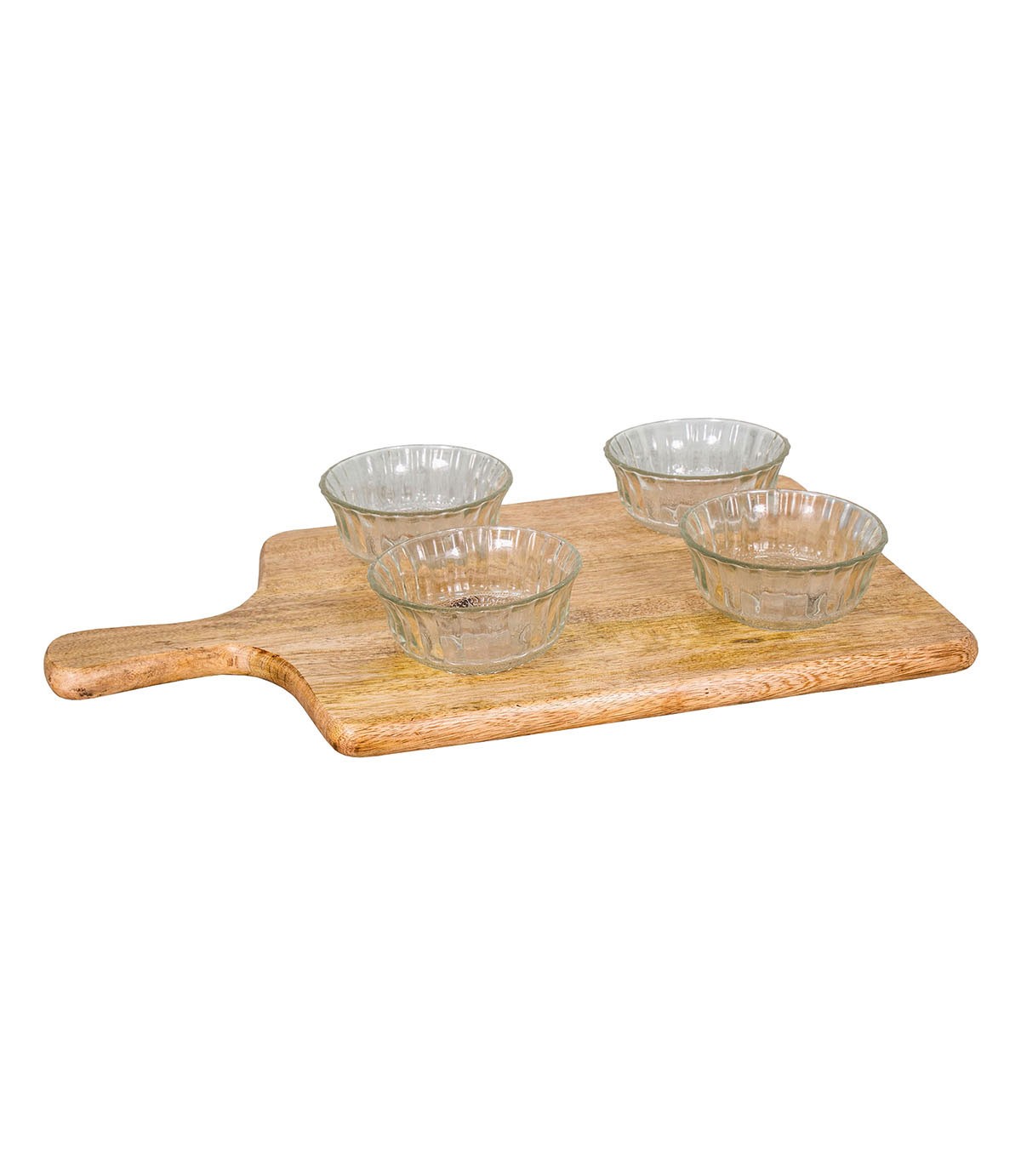 Cutting board + glass ramekins
