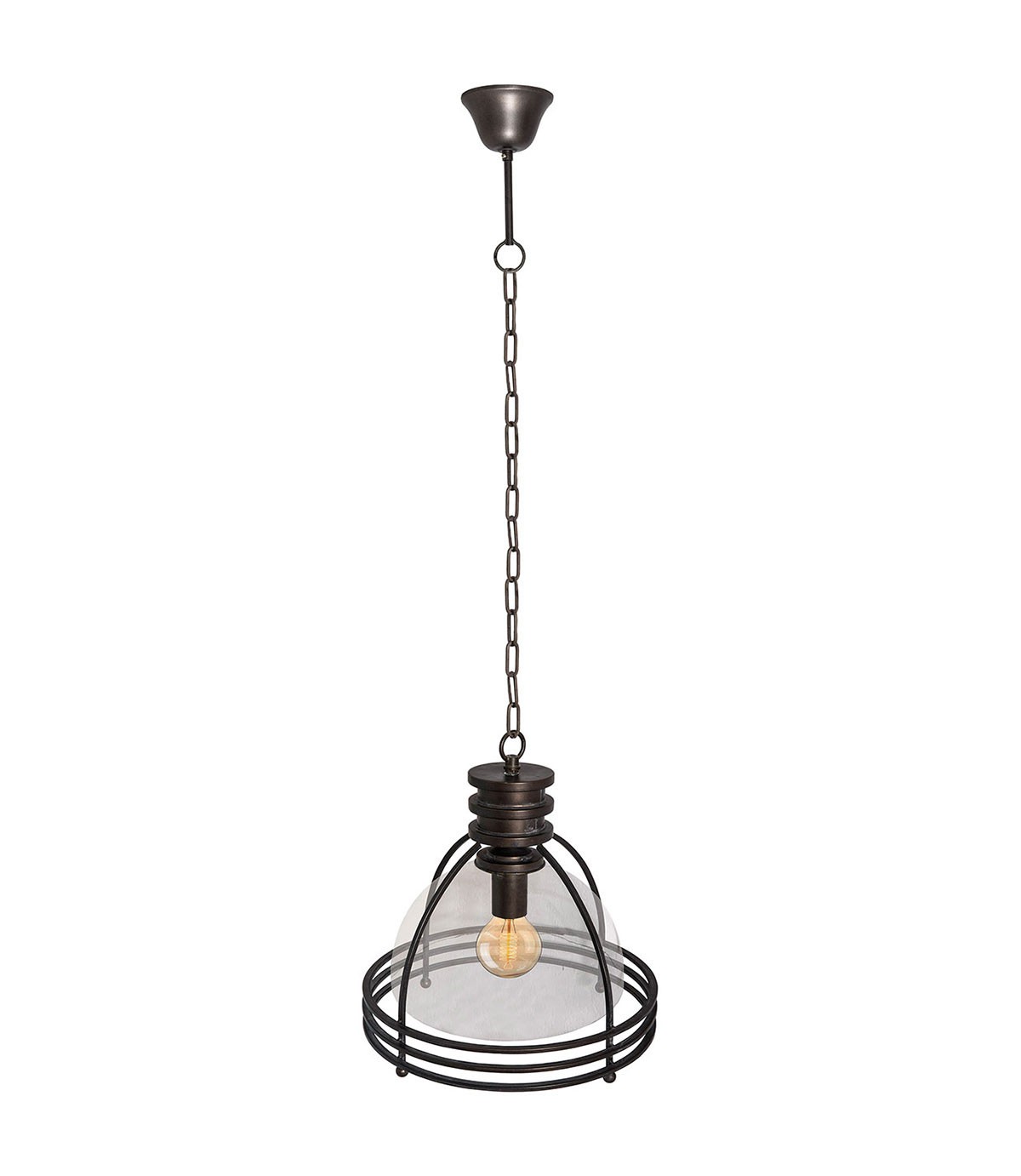 Industrial glass pendant light Ø36 H:42