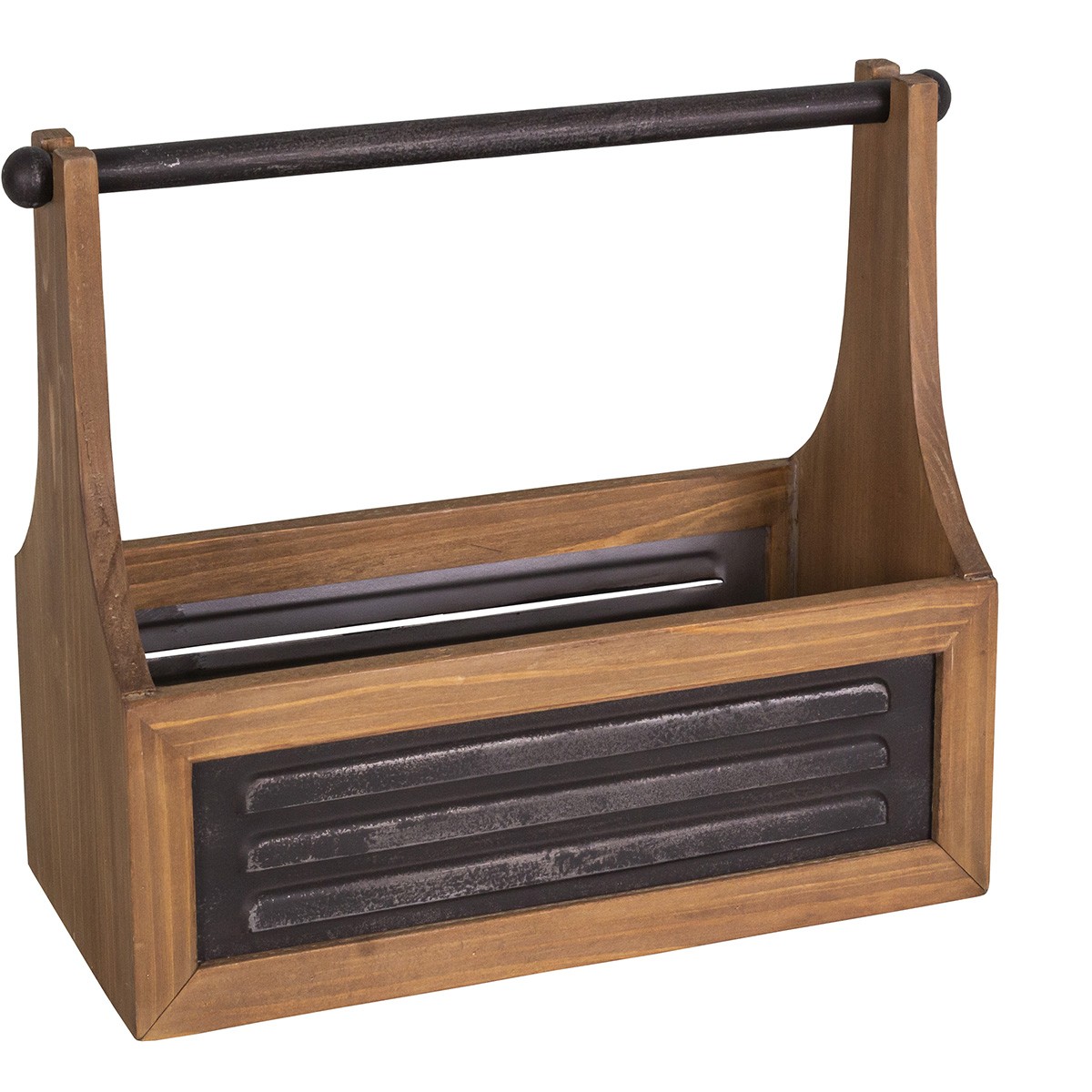 Industrial iron and wood paper towel holder - Image 2