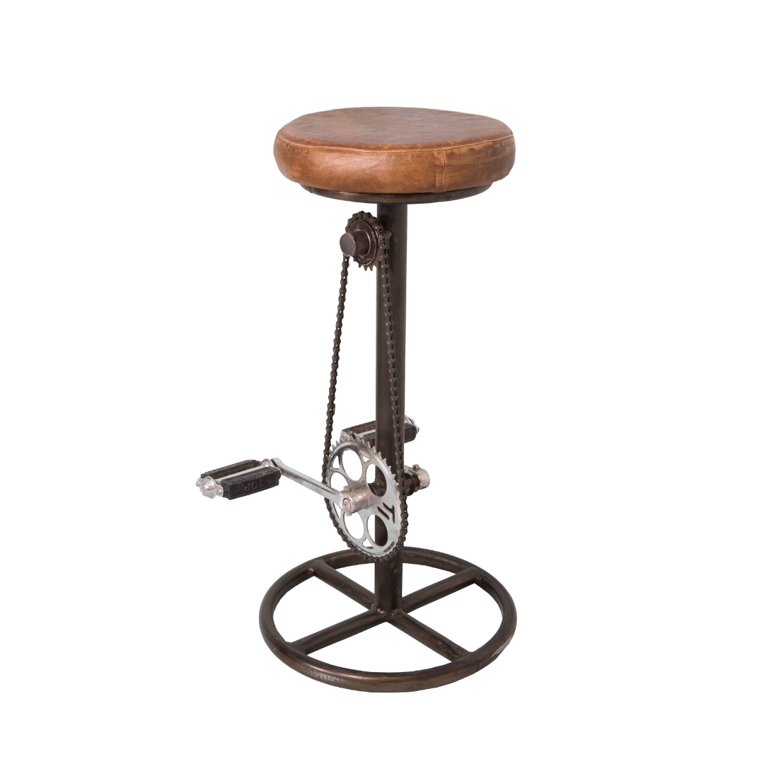 Cycling stool with leather seat
