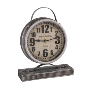 New York zinc-colored industrial floor clock Ø 19.5 cm