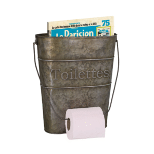 Toilet paper holder with newspaper holder