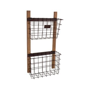 Double wall basket Metal/wood