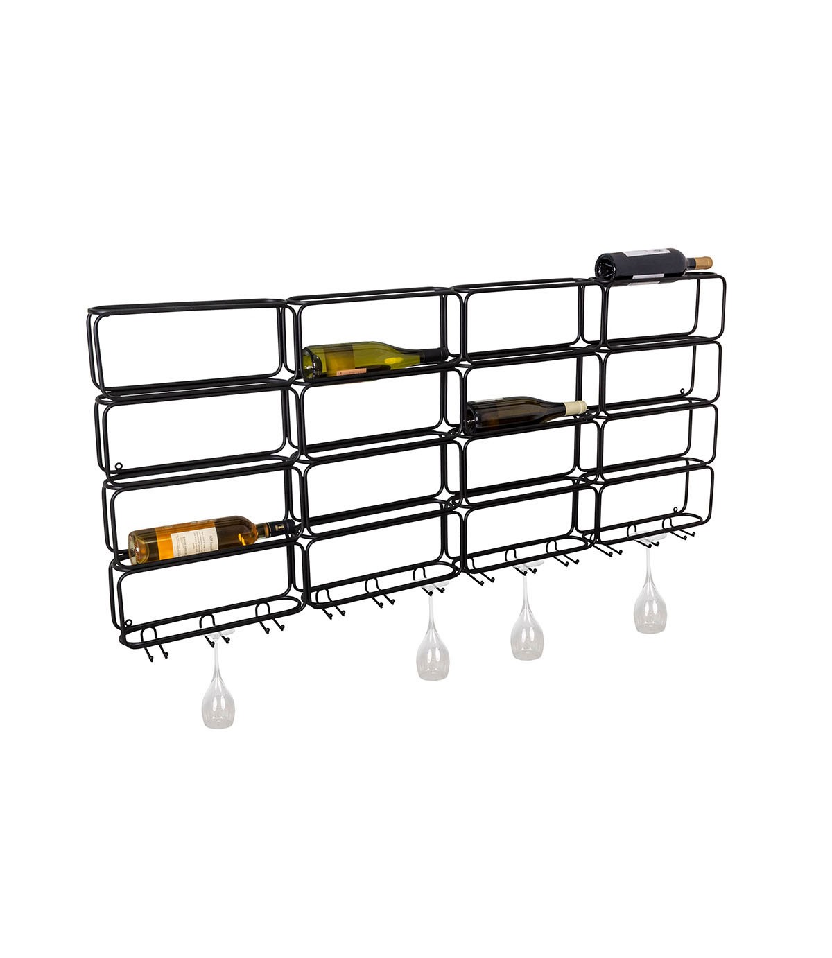 20 bottle rack with glass holders