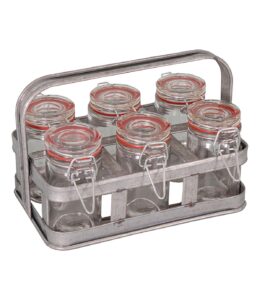 Zinc basket for 6 mini jars