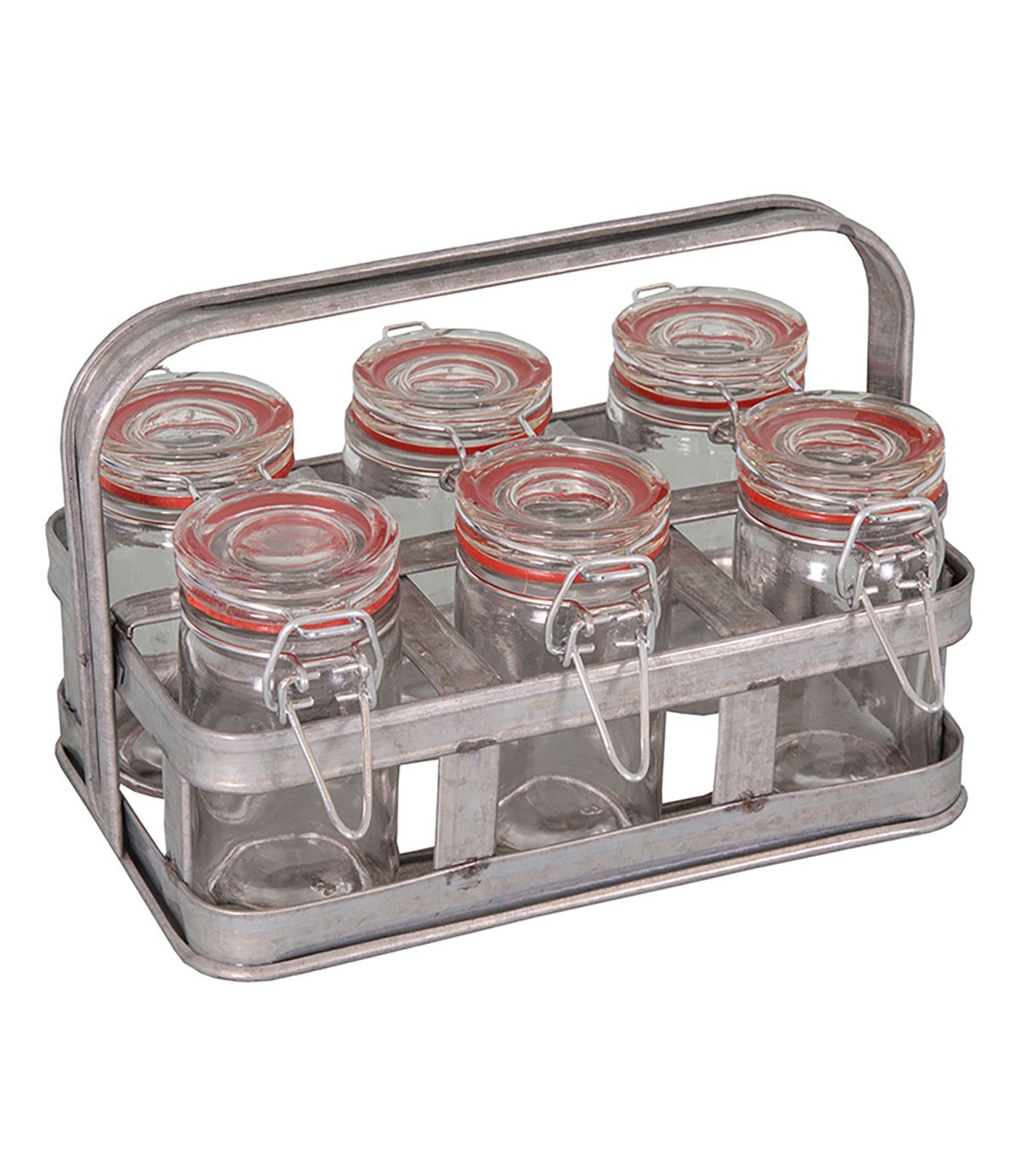 Zinc basket for 6 mini jars