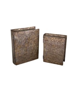 Set of 2 boxes of fake cookbooks