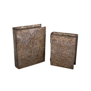 Set of 2 boxes of fake cookbooks