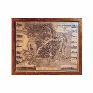 Vintage Framed Map: Plan of St. Petersburg, Russia (1846)