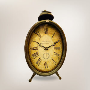 Antique Brass Finish Desk Clock