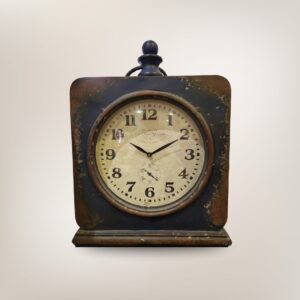 Vintage Park Hill Collection Bookcase Clock, Black, Metal