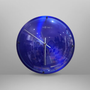 Blue Glass Wall Clock Battery Operated