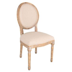 Medallion chair in linen fabric
