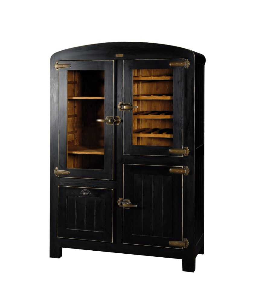 Bistro cabinet with 2 glass doors, 1 door and 1 drawer