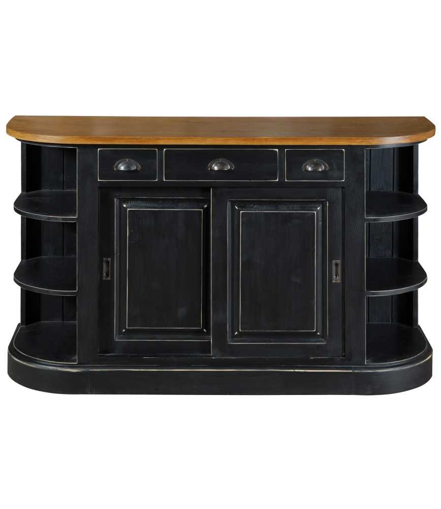 Montmartre sideboard with 2 sliding doors and 3 drawers and shell handle