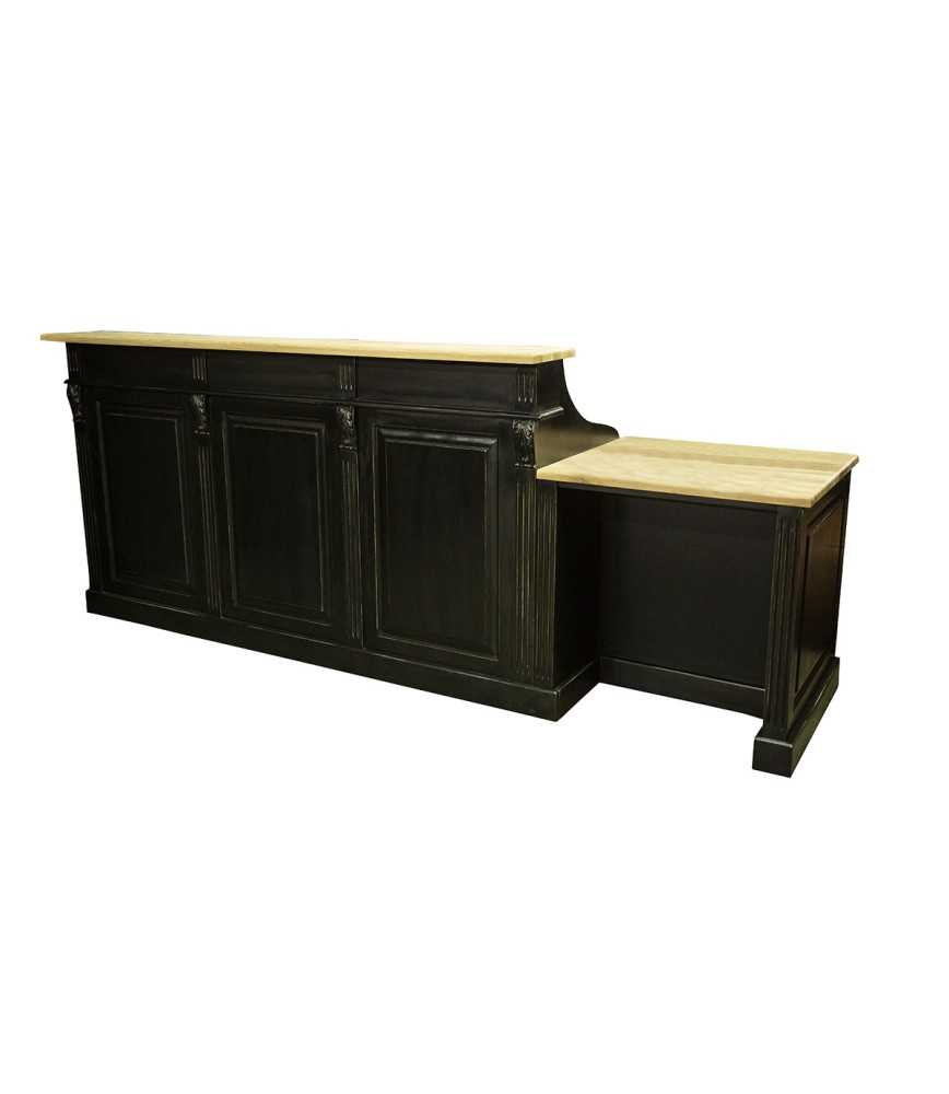 Reception counter L 210 + 80X 75/80 X 73/115 Oak top
