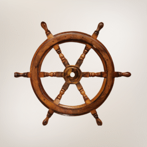 Vintage-Style Handcrafted Wooden Ship Wheel