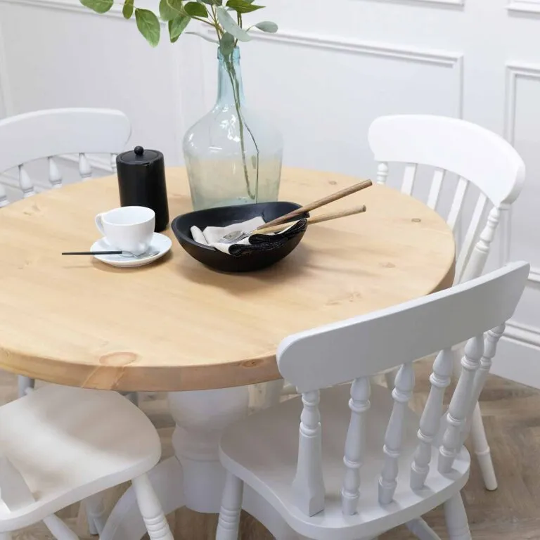 Vintage-Inspired White Painted Wood Dining Chair - Image 2