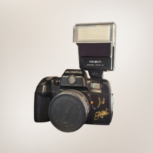 Vintage Olympia Big Royal View Deluxe 35mm Film Camera with Minolta Maxxum 2800 AF Flash