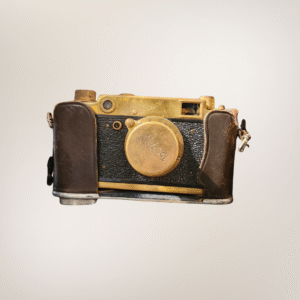 Vintage Leica III 35mm Rangefinder Camera with Original Leather Case (Gold Finish)