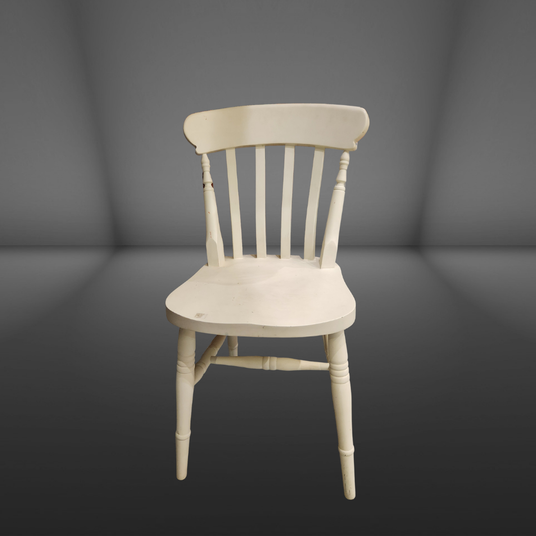 Vintage-Inspired White Painted Wood Dining Chair - Image 4